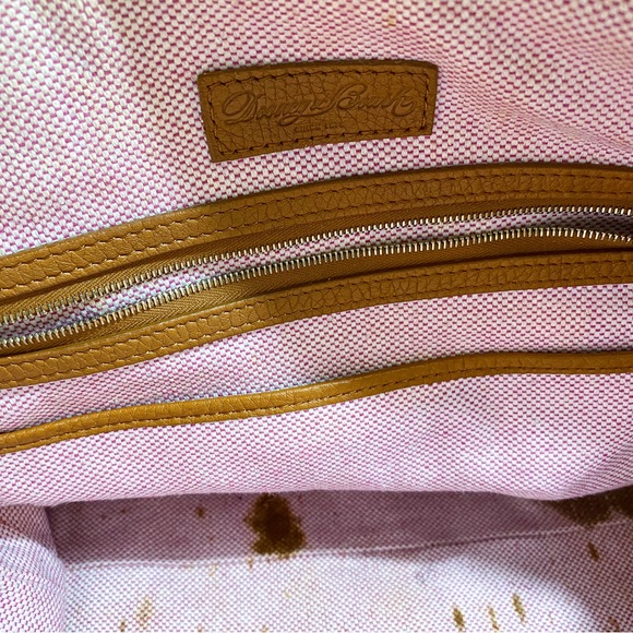 DOONEY & BOURKE Brown Italian Leather Satchel Tote Bag with Gold Hardware - Picture 7 of 16